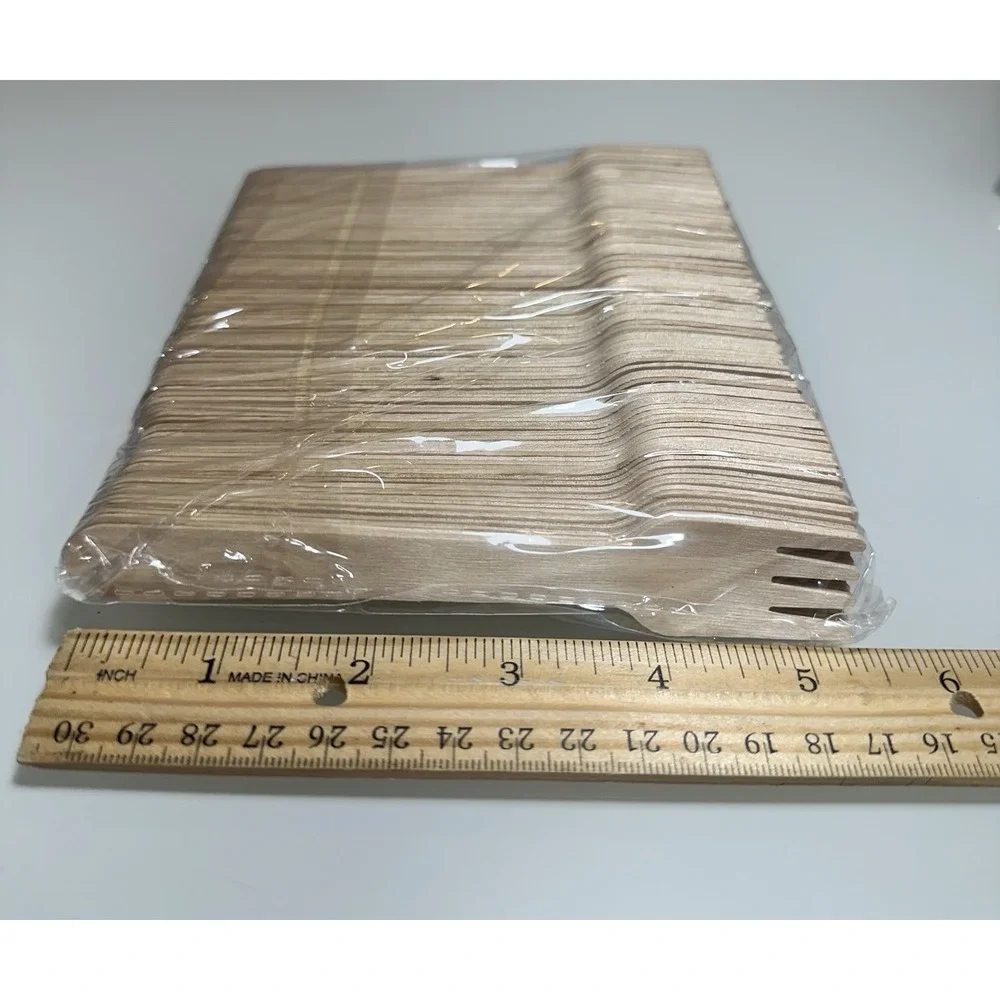 Wooden Disposable Cutlery Set 500 Pcs Total 200 Forks 200 Spoons 100 Knives
